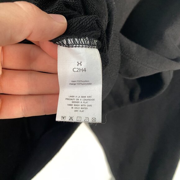 C2H4 Oversized Reconstructed Pullover Hoodie Black / Orange men's size Medium - Picture 5 of 7